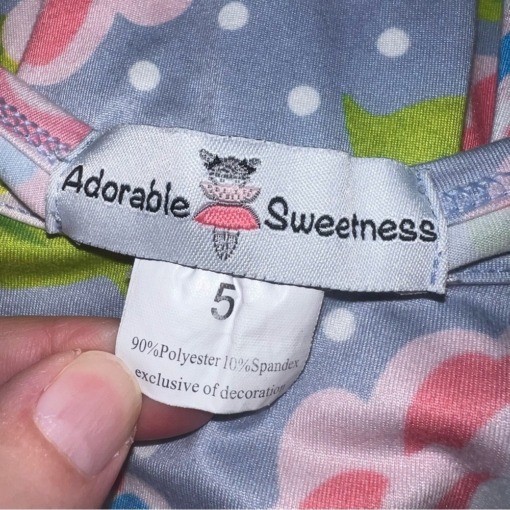 Adorable Sweetness Girls Ruffle Dress Size 5 Pastel Floral Multicolor Boho - Picture 6 of 7